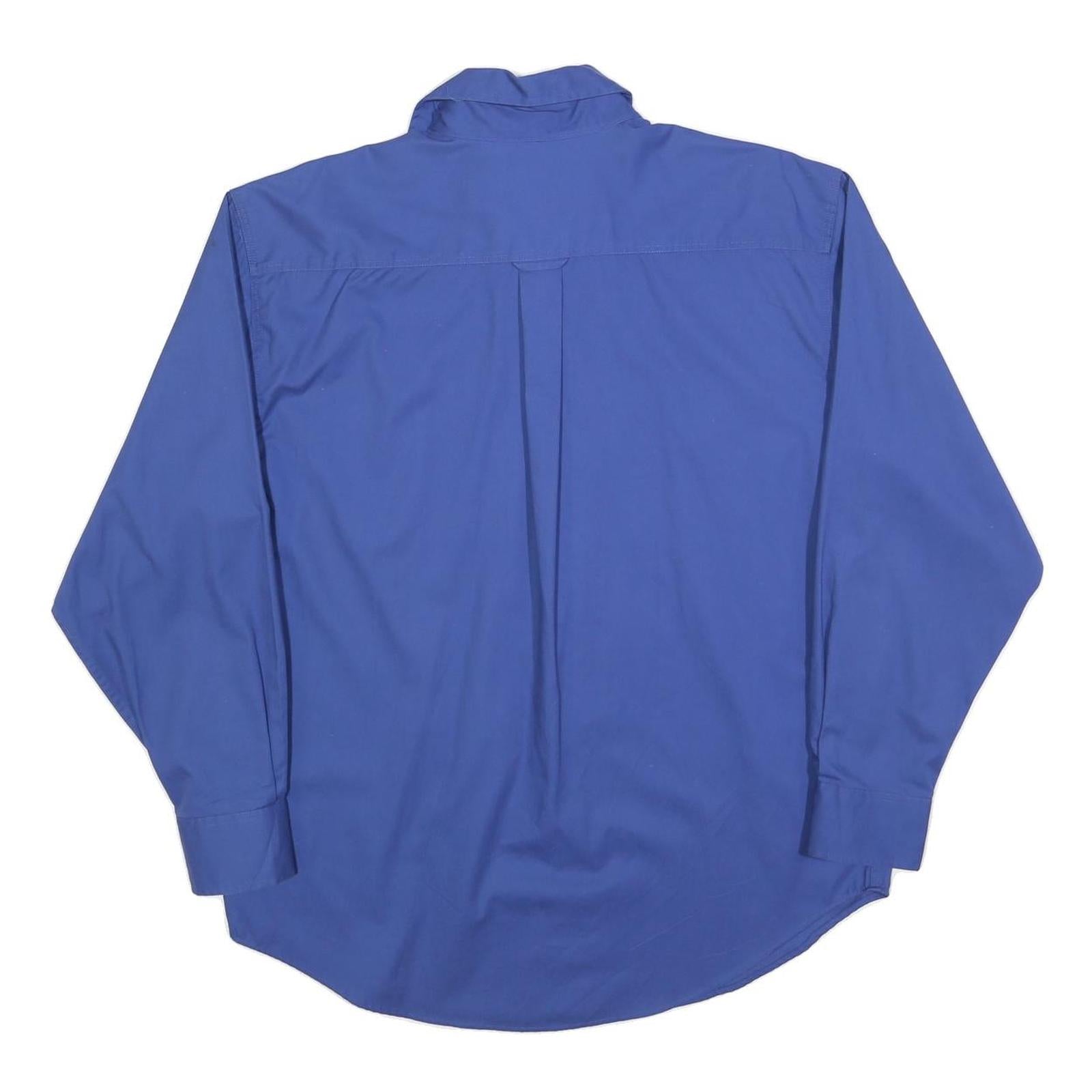 VELOCITY Mens Blue Casual Shirt M Cotton Blend Long Sleeve Button Closure