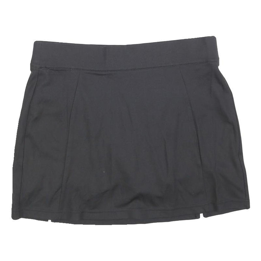 ADIDAS Womens Black Mini Polyester Blend Plain Skort L Sports Casual Activewear