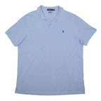 POLO RALPH LAUREN Mens Blue Short Sleeve Plain XL Cotton Polo Shirt Classic Fit