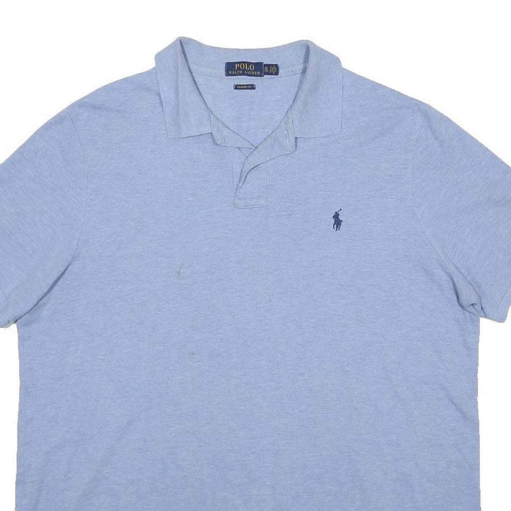 POLO RALPH LAUREN Mens Blue Short Sleeve Plain XL Cotton Polo Shirt Classic Fit