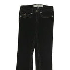 SEVEN7 Womens Black Cotton Regular Fit Straight Trousers W27 L30 Denim Style