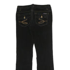 SEVEN7 Womens Black Cotton Regular Fit Straight Trousers W27 L30 Denim Style
