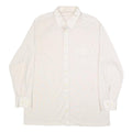 Mens White Plain Synthetic Shirt L Long Sleeve Button Closure Relaxed Fit