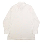 Mens White Plain Synthetic Shirt L Long Sleeve Button Closure Relaxed Fit