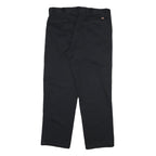 DICKIES Mens Black Regular Fit Straight Leg Trousers Cotton Blend W38 L31 Zip