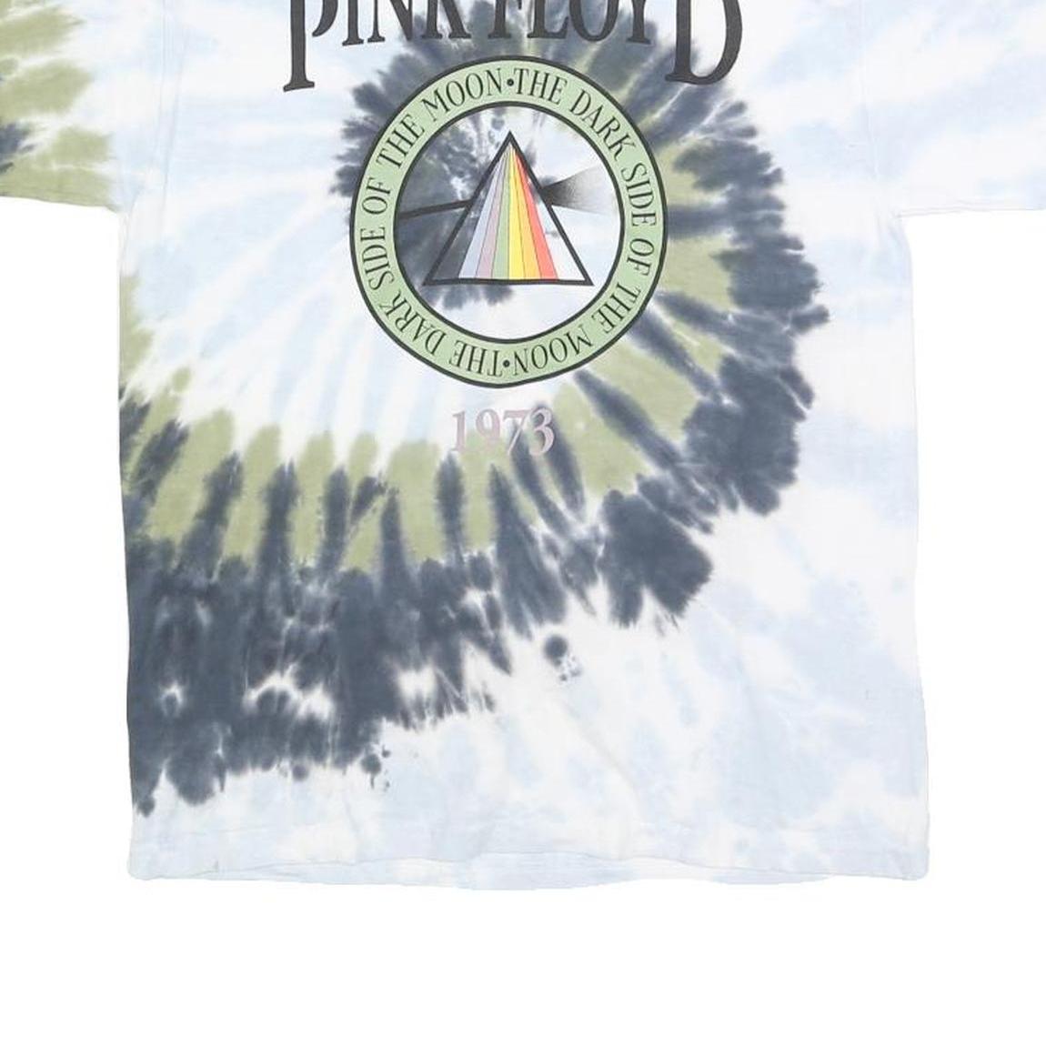 PINK FLOYD Womens Blue & Green Tie Dye Graphic T-Shirt M Short Sleeve Crew Neck