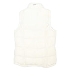 JOULES Womens White Floral Lined Puffer Gilet UK 8 Polyester Blend Zip Vest