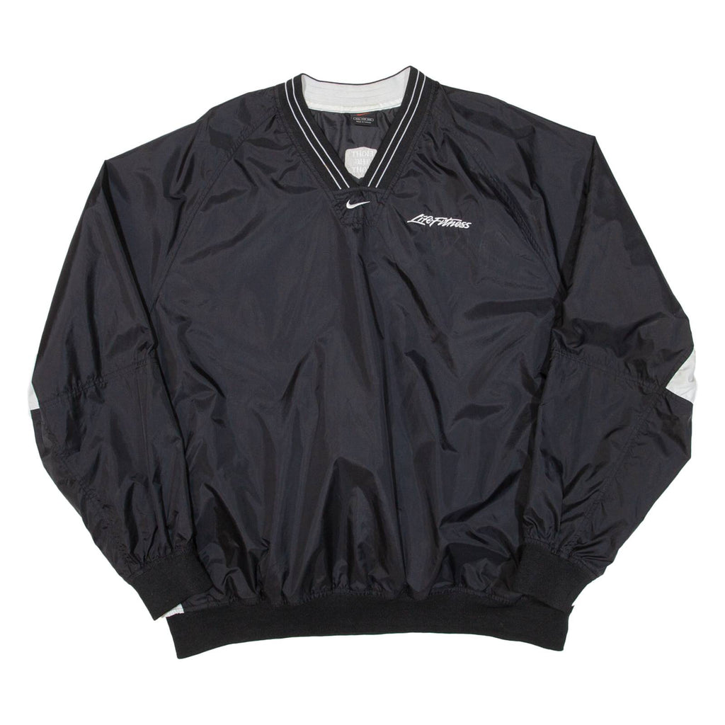 NIKE Mens Sweatshirt Black V-Neck 2XL