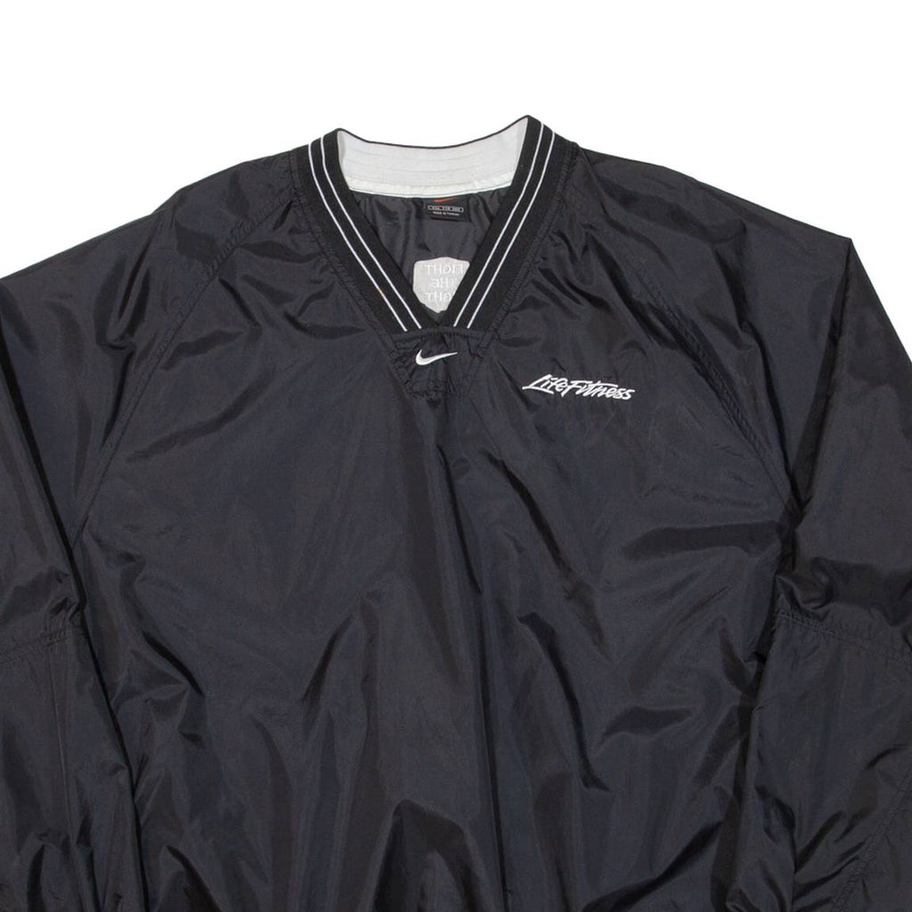 NIKE Mens Sweatshirt Black V-Neck 2XL