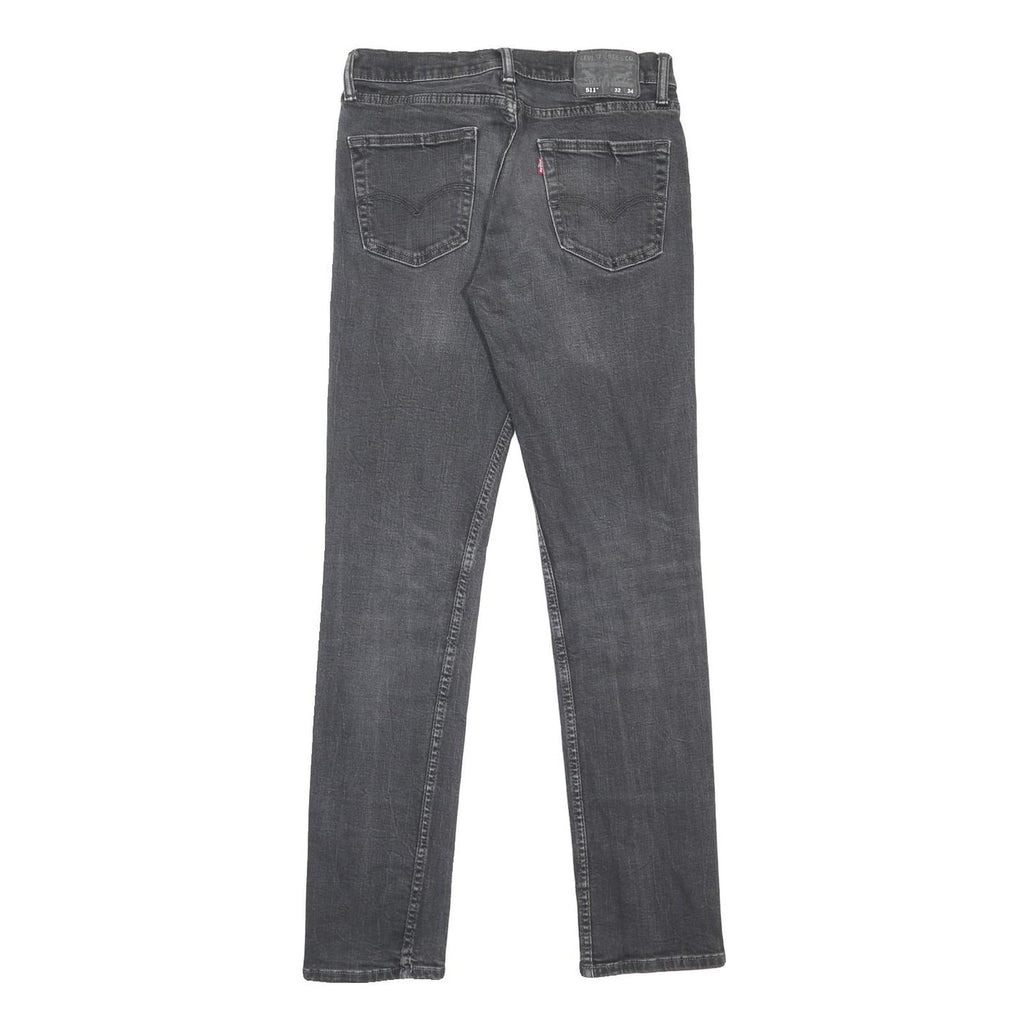 LEVI'S 511 Slim Mens Jeans Grey Slim Skinny Denim Medium W29 L34 Zip Closure