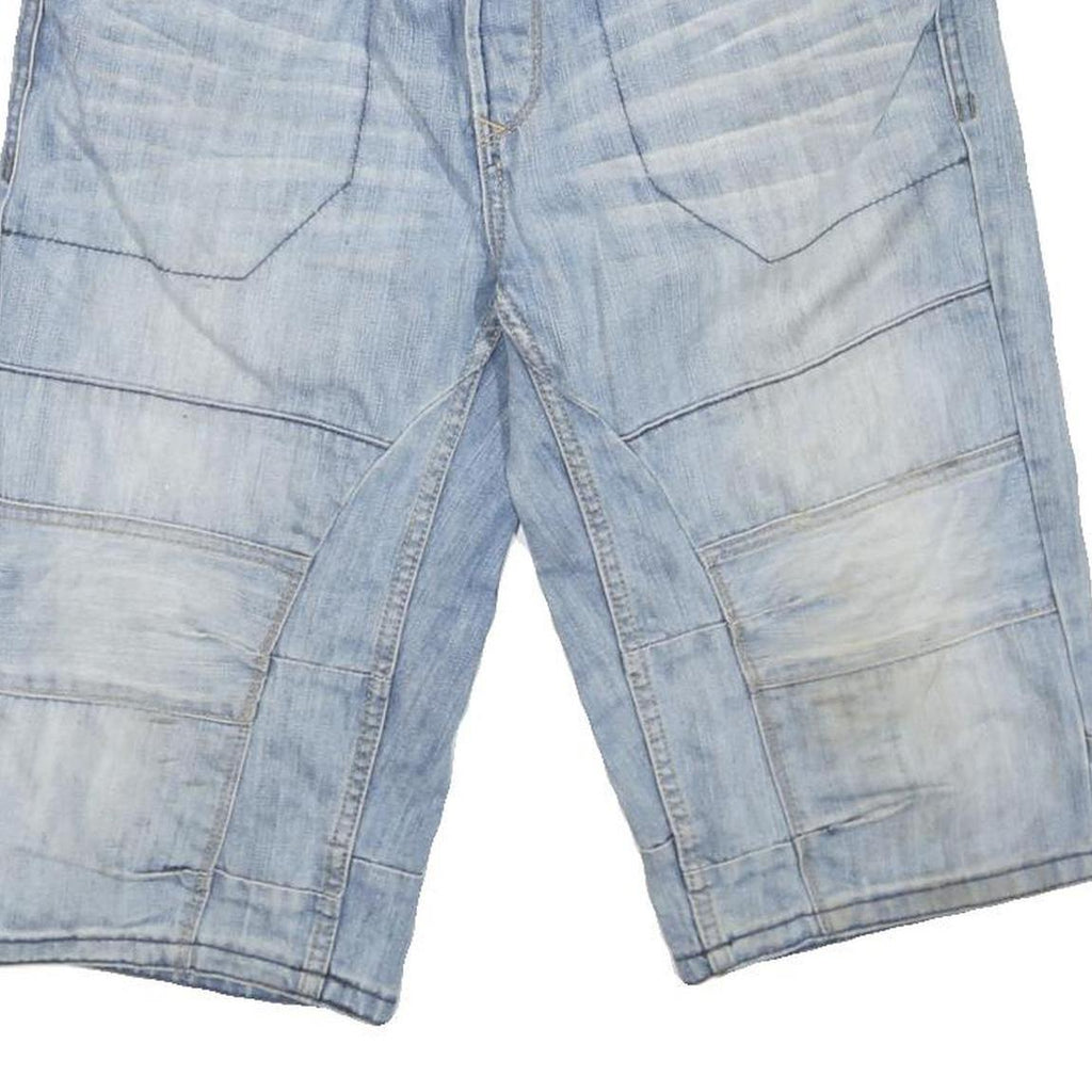 ANGELO LITRICO Mens Shorts Blue Casual M W34 Long Length Patchwork