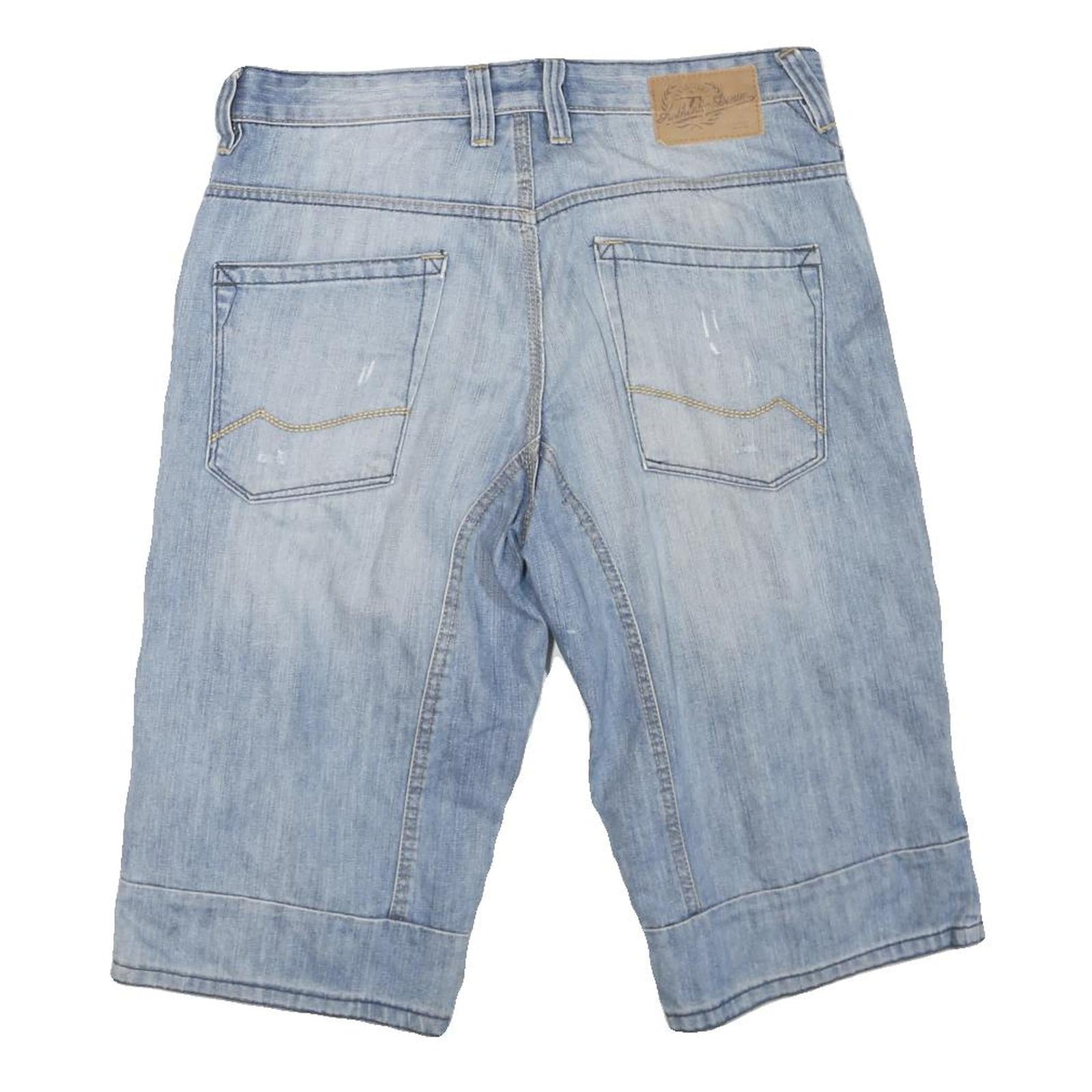 ANGELO LITRICO Mens Shorts Blue Casual M W34 Long Length Patchwork