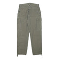 Mens Relaxed Fit Beige Cotton Blend Cargo Trousers W28 L26 Button Closure Casual
