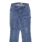 CARHARTT Womens Slim Blue Denim Jeans W26 L29 Workwear Pockets Utility