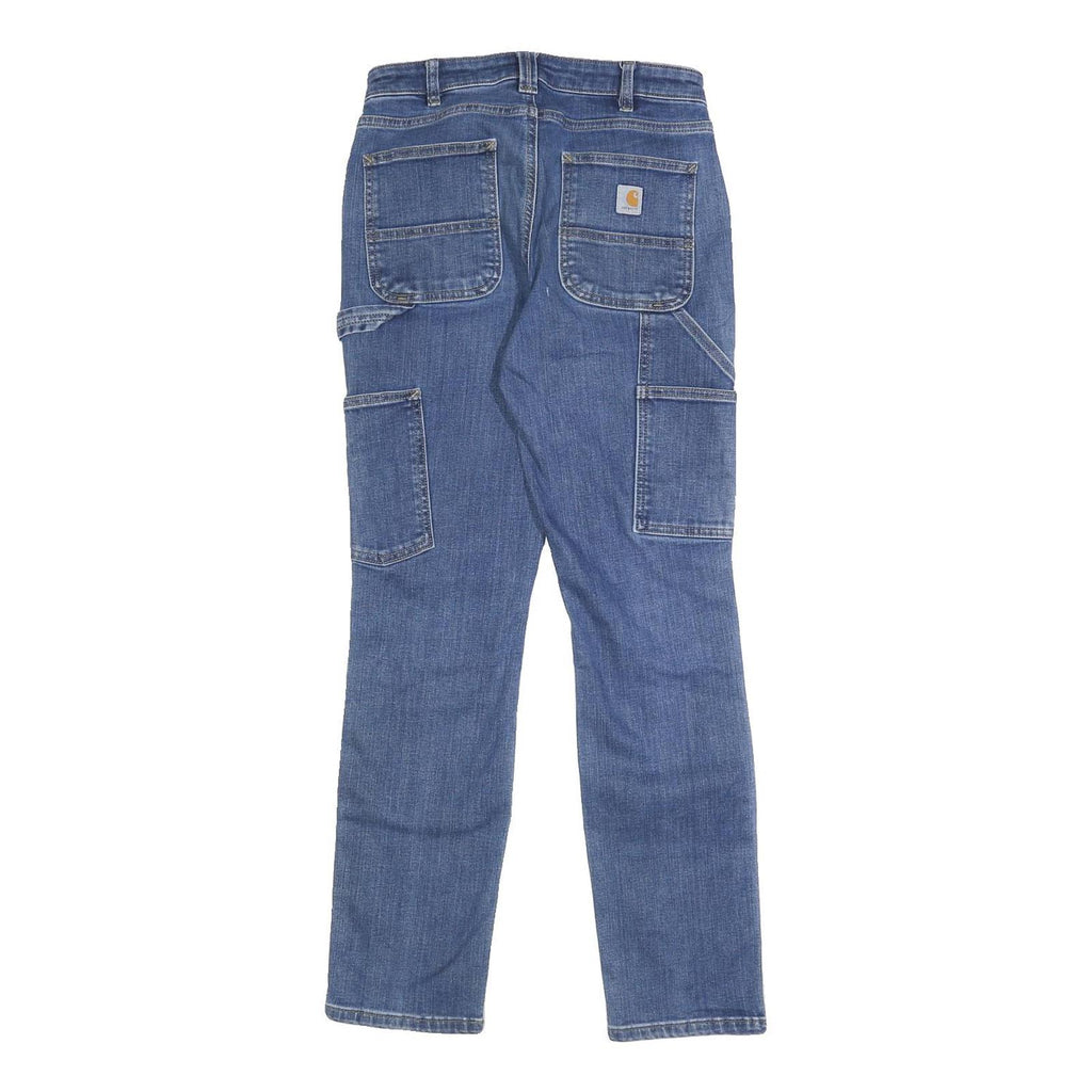 CARHARTT Womens Slim Blue Denim Jeans W26 L29 Workwear Pockets Utility