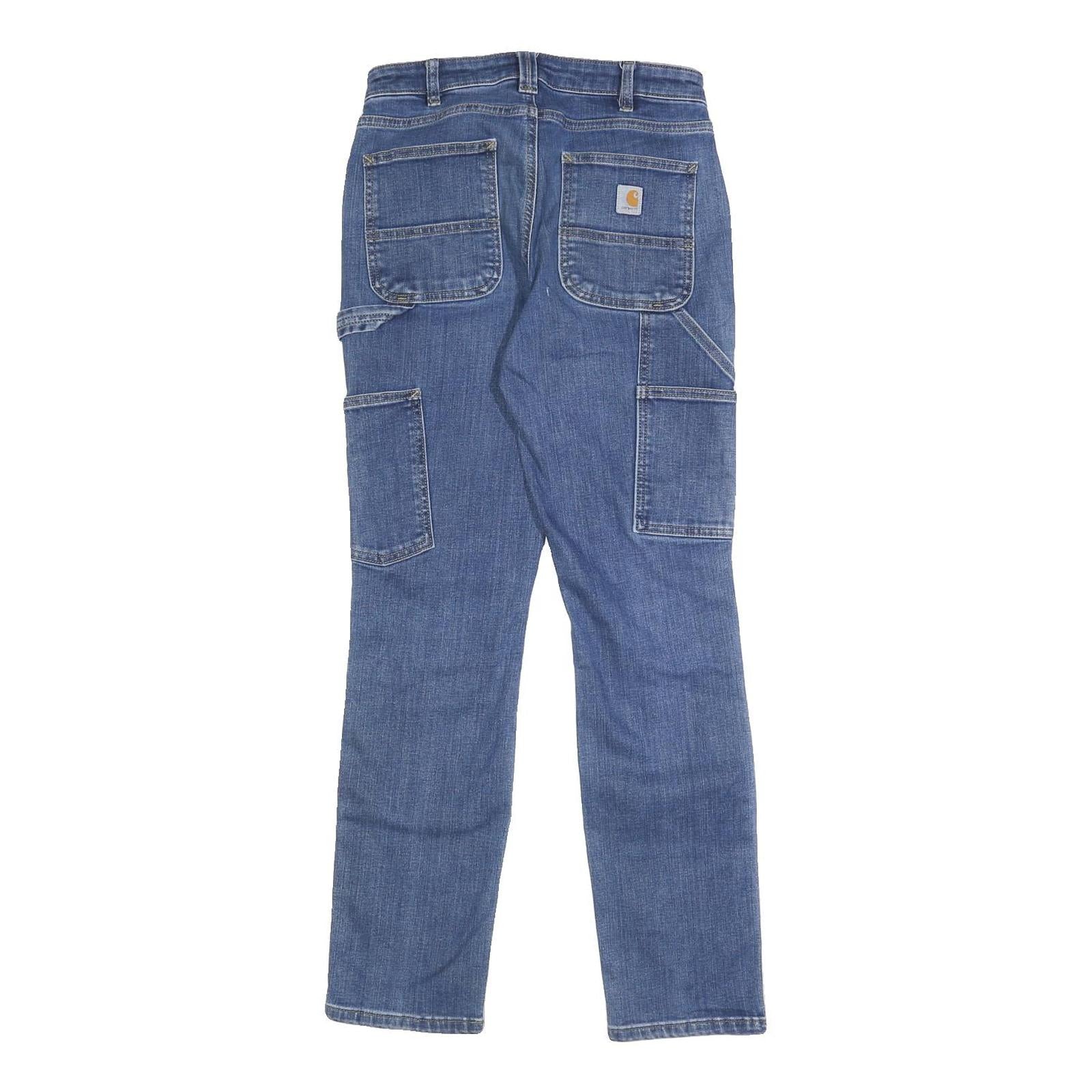 CARHARTT Womens Slim Blue Denim Jeans W26 L29 Workwear Pockets Utility