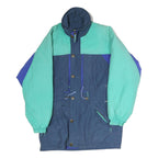 SYMPATEX Mens Blue & Teal Outdoor Jacket M Polyester Zip Colourblock