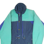 SYMPATEX Mens Blue & Teal Outdoor Jacket M Polyester Zip Colourblock