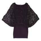 PHASE EIGHT Womens Purple Batwing Sleeve Knit Dress Viscose Blend UK 10 Evening