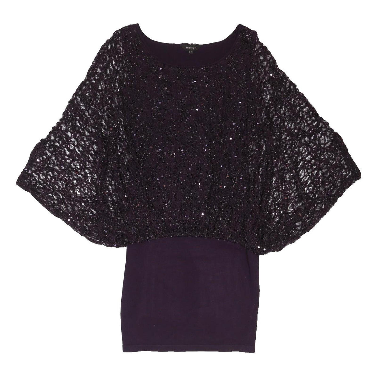 PHASE EIGHT Womens Purple Batwing Sleeve Knit Dress Viscose Blend UK 10 Evening