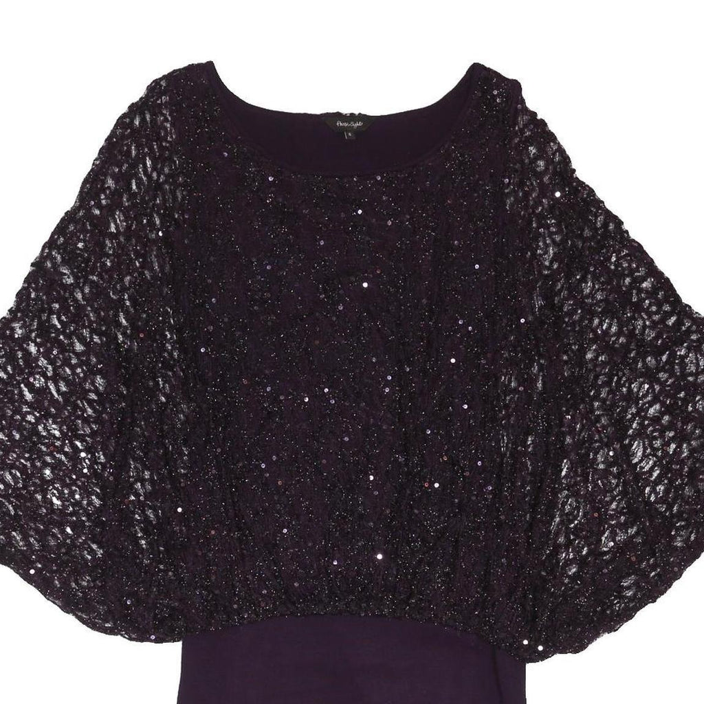PHASE EIGHT Womens Purple Batwing Sleeve Knit Dress Viscose Blend UK 10 Evening