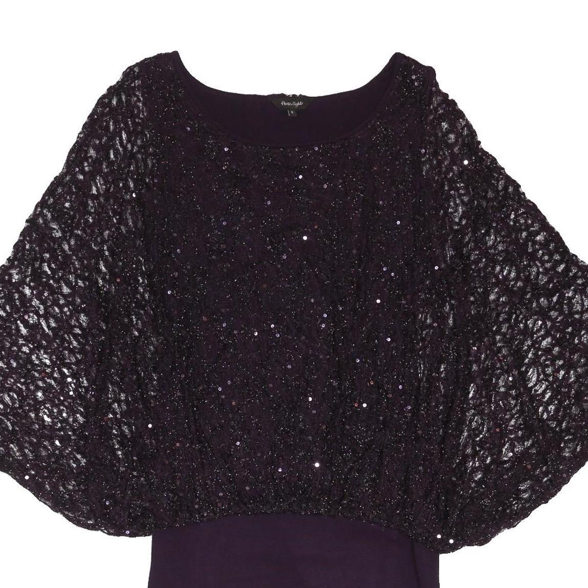 PHASE EIGHT Womens Purple Batwing Sleeve Knit Dress Viscose Blend UK 10 Evening