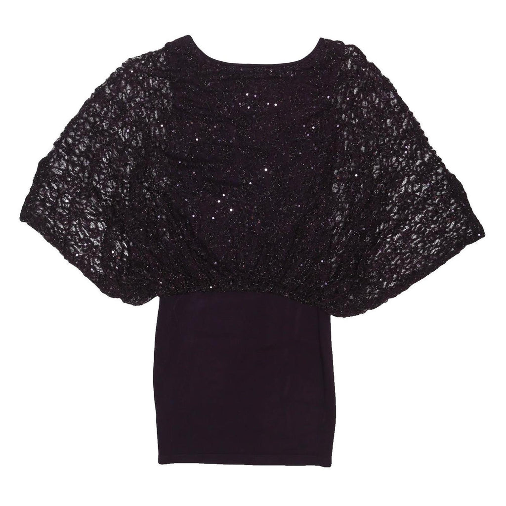 PHASE EIGHT Womens Purple Batwing Sleeve Knit Dress Viscose Blend UK 10 Evening
