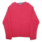 CHAPS RALPH LAUREN Mens Red Plain Crew Neck Basic Knit Jumper 2XL Cotton Comfort