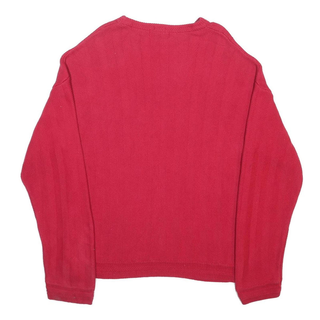 CHAPS RALPH LAUREN Mens Red Plain Crew Neck Basic Knit Jumper 2XL Cotton Comfort