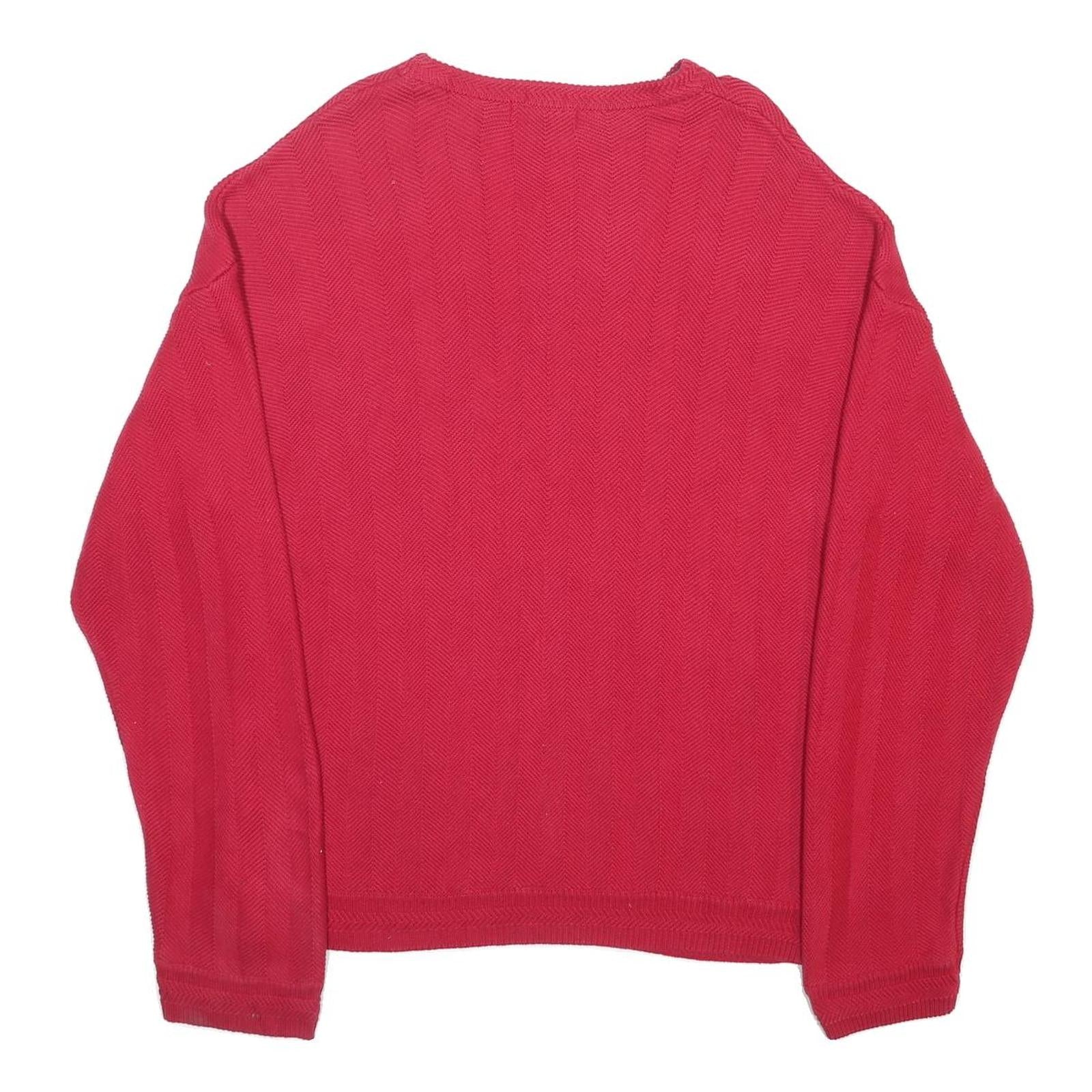 CHAPS RALPH LAUREN Mens Red Plain Crew Neck Basic Knit Jumper 2XL Cotton Comfort