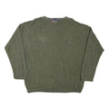 CHAPS Mens Green Patterned Cotton Blend Jumper Crew Neck Basic Knit XL Casual