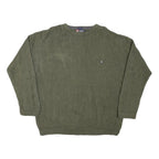 CHAPS Mens Green Patterned Cotton Blend Jumper Crew Neck Basic Knit XL Casual