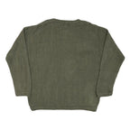 CHAPS Mens Green Patterned Cotton Blend Jumper Crew Neck Basic Knit XL Casual