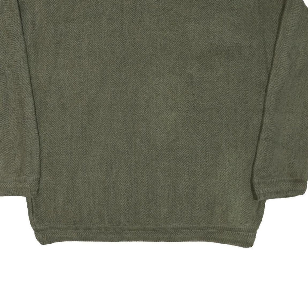 CHAPS Mens Green Patterned Cotton Blend Jumper Crew Neck Basic Knit XL Casual