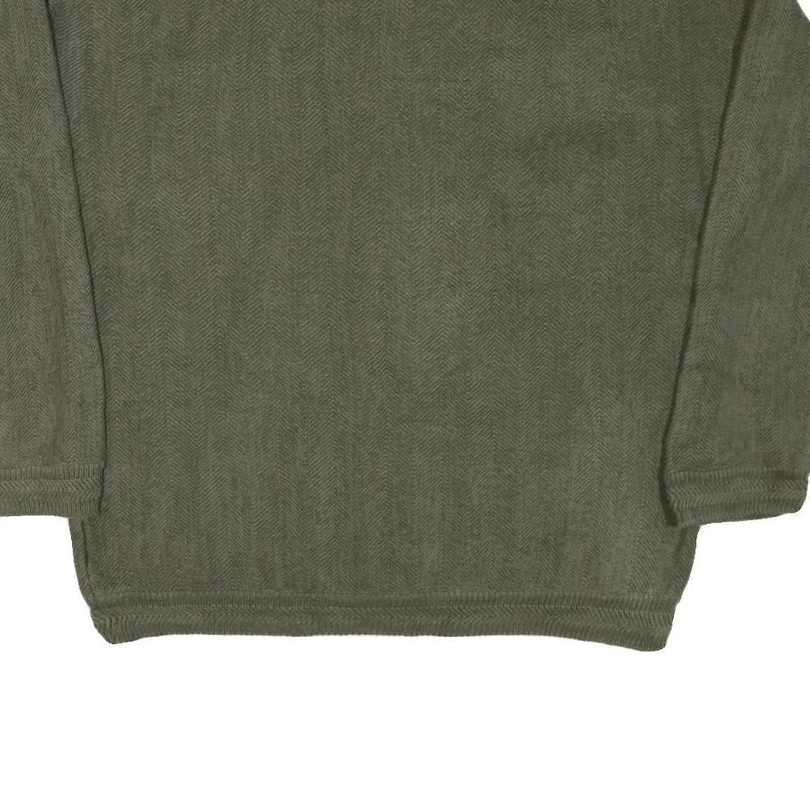 CHAPS Mens Green Patterned Cotton Blend Jumper Crew Neck Basic Knit XL Casual