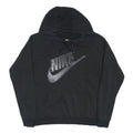 NIKE Womens Black Hoodie M Cotton Blend Pullover Hooded Sweatshirt