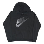 NIKE Womens Black Hoodie M Cotton Blend Pullover Hooded Sweatshirt