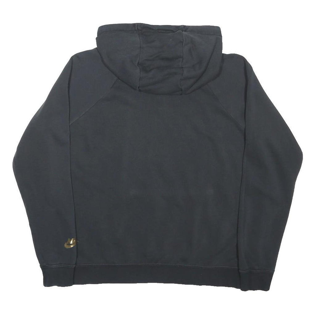 NIKE Womens Black Hoodie M Cotton Blend Pullover Hooded Sweatshirt