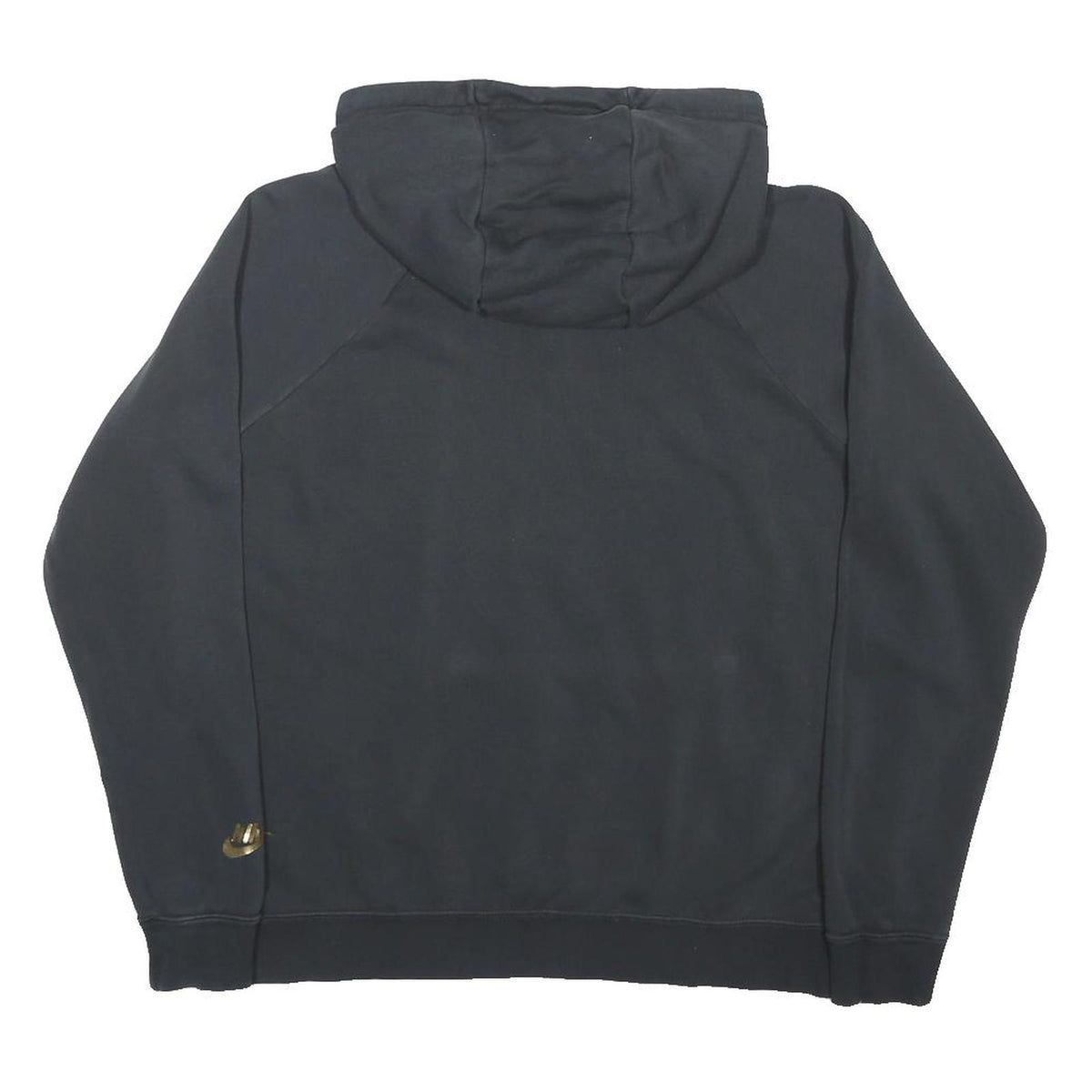 NIKE Womens Black Hoodie M Cotton Blend Pullover Hooded Sweatshirt