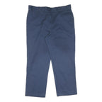 DICKIES Mens Cotton Blend Navy Blue Regular Fit Straight Leg Trousers W40 L29