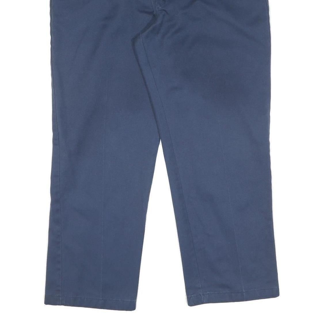 DICKIES Mens Cotton Blend Navy Blue Regular Fit Straight Leg Trousers W40 L29