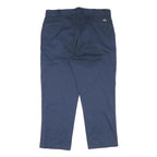 DICKIES Mens Cotton Blend Navy Blue Regular Fit Straight Leg Trousers W40 L29