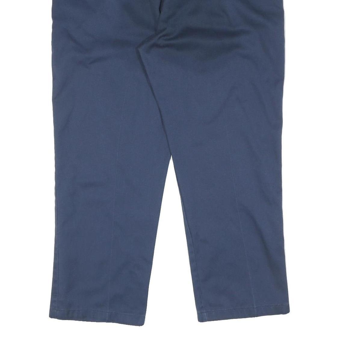 DICKIES Mens Cotton Blend Navy Blue Regular Fit Straight Leg Trousers W40 L29