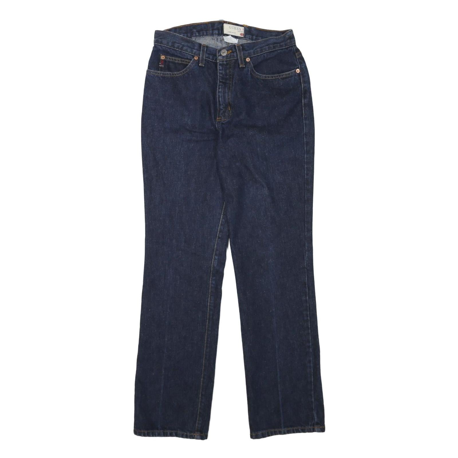 GUESS Mens Jeans Blue Regular Straight Denim Dark W26 L30 Classic Fit Zip