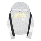 NFL Womens Grey Steelers Zip Hoodie L Sports Casual Cotton Blend