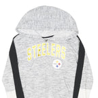NFL Womens Grey Steelers Zip Hoodie L Sports Casual Cotton Blend