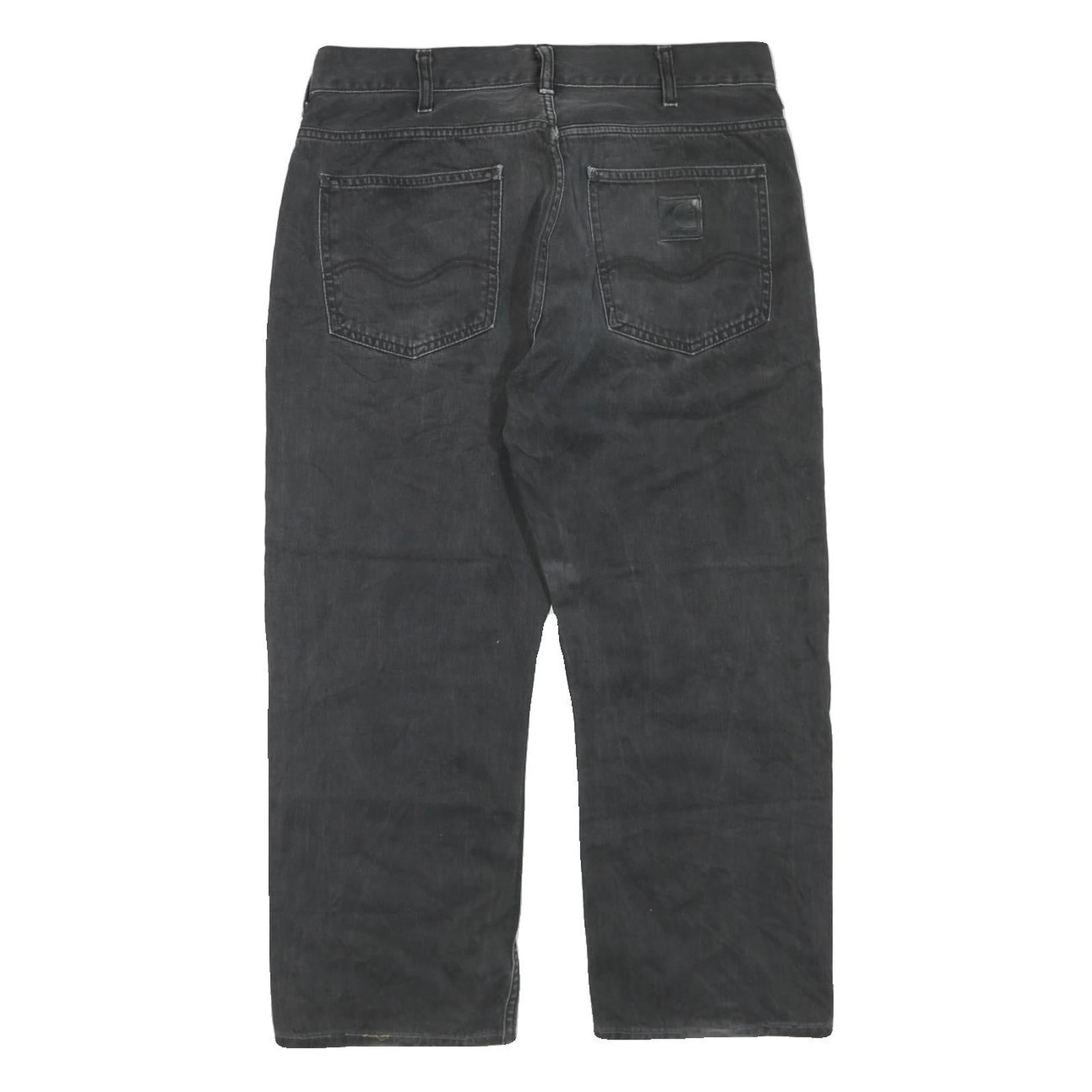 CARHARTT Womens Regular Black Denim Jeans W34 L25 Cotton Blend Zip Casual Wear