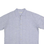 BATICK BAY Mens Blue Cotton Shirt 2XL Short Sleeve Button Front Summer Wear