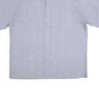 BATICK BAY Mens Blue Cotton Shirt 2XL Short Sleeve Button Front Summer Wear
