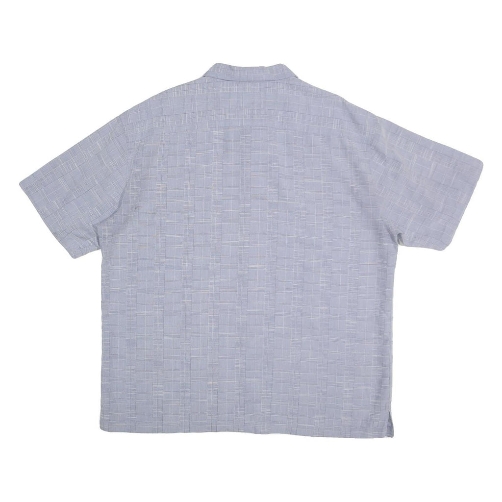 BATICK BAY Mens Blue Cotton Shirt 2XL Short Sleeve Button Front Summer Wear